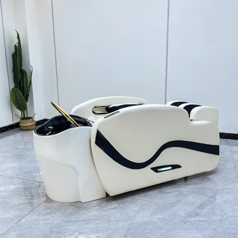 

Hair salon special automatic intelligent high-end massage shampoo bed ceramic basin shampoo flush massage integrated
