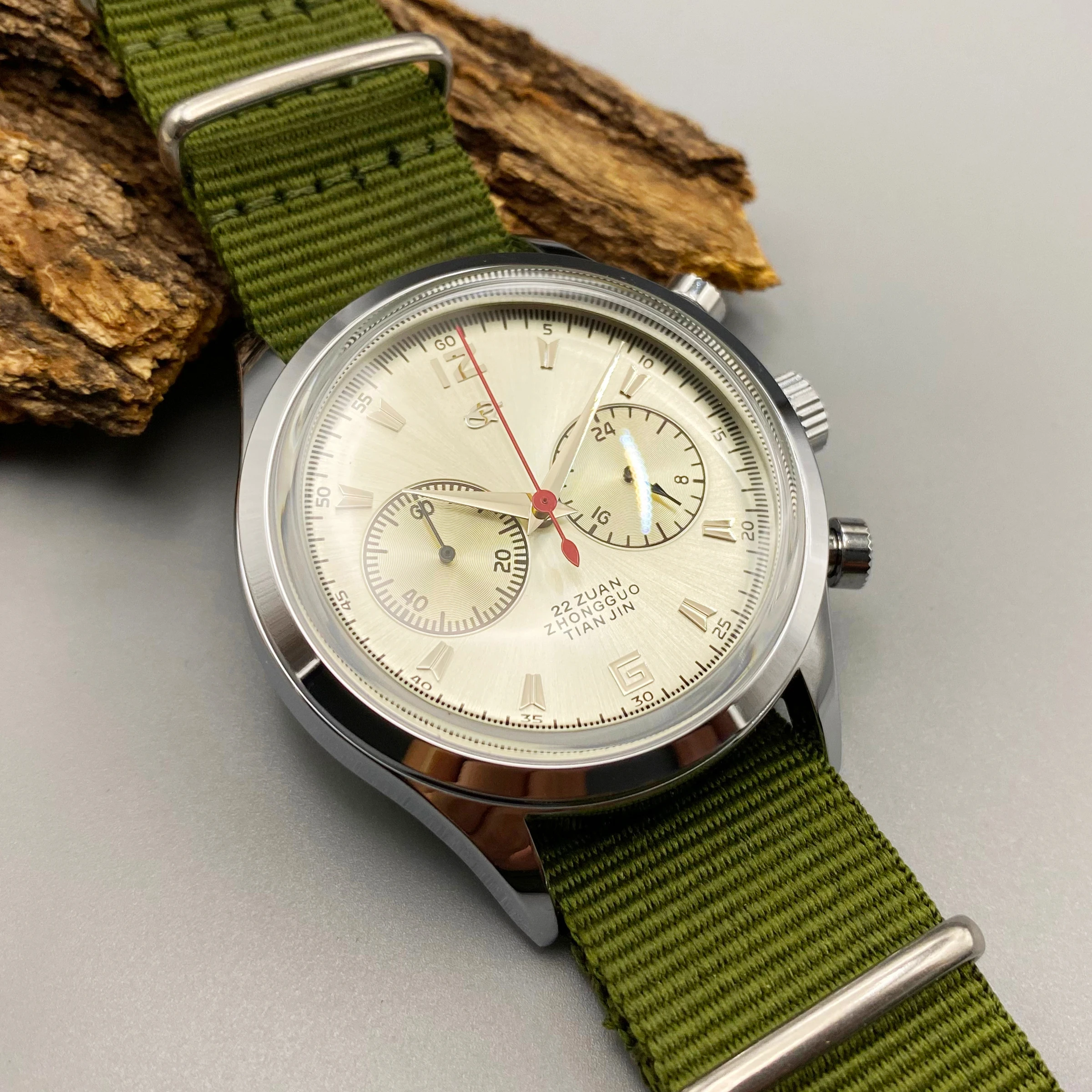 Jam Tangan Pria Bisnis Klasik Tianjin 1963 Pilot Watch 42mm Tahan Air Retro Quartz Chronograph Tribute Watch