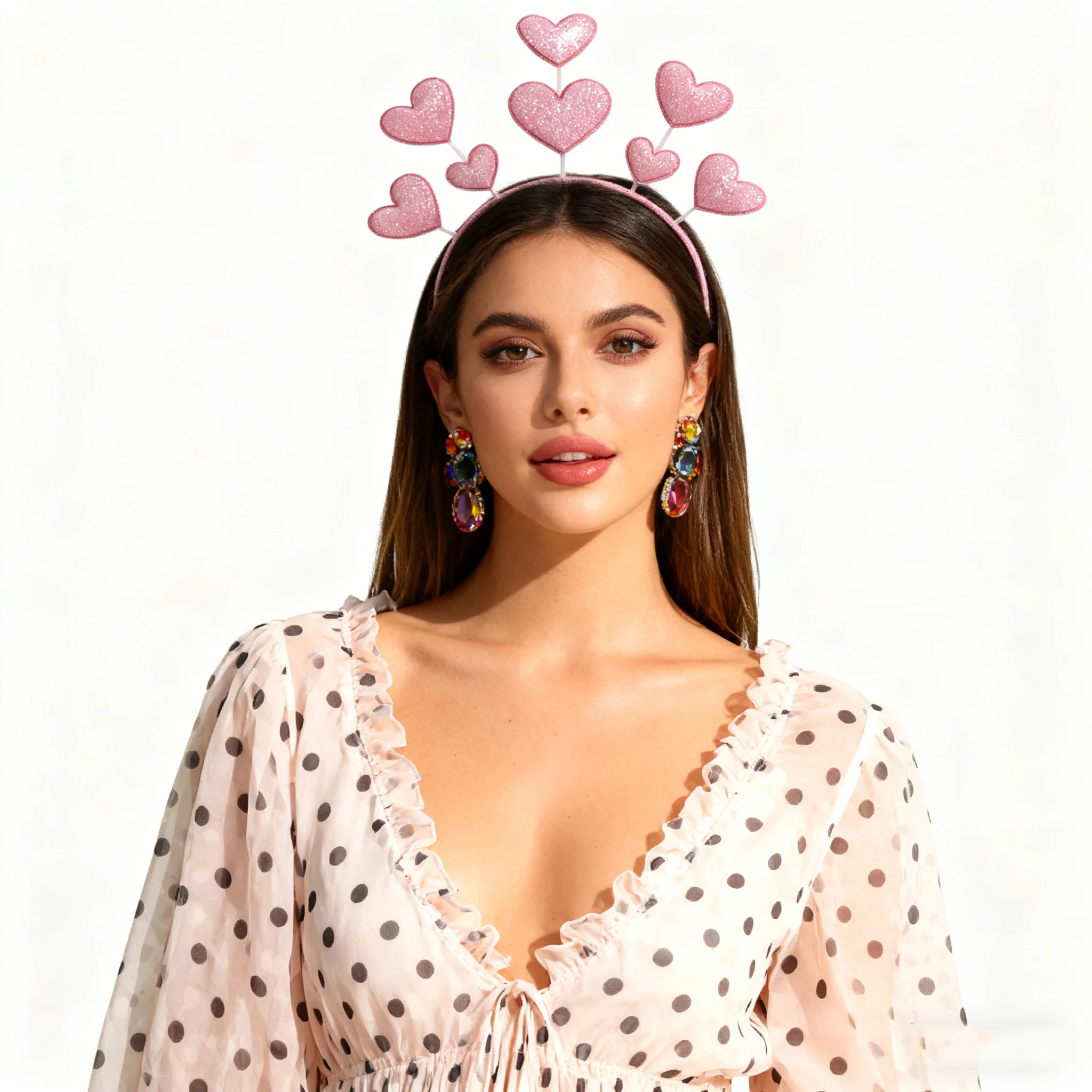 

AWAYTR Sequined Romantic Heartl‌ Hair Band Fashion Plastic Girls Hair Hoop Wide Edge Headband Hair Accessories Hairband