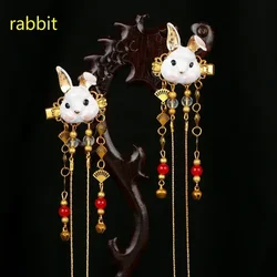 1/2Pcs Fox Animal Fringe Hair Accessories Han Elemental Headdress Hanfu Cute Girl Heart Hairpin Head Decoration Accessories