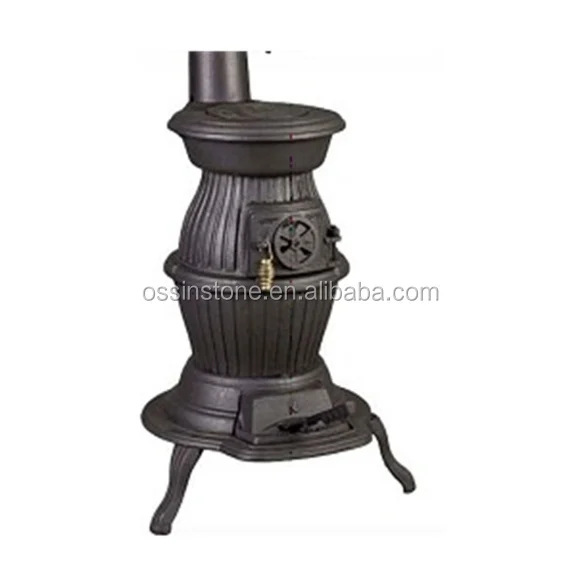Cast Iron Wood Stove Type Wood Burning Fireplaces Pot Belly Cooking Stove