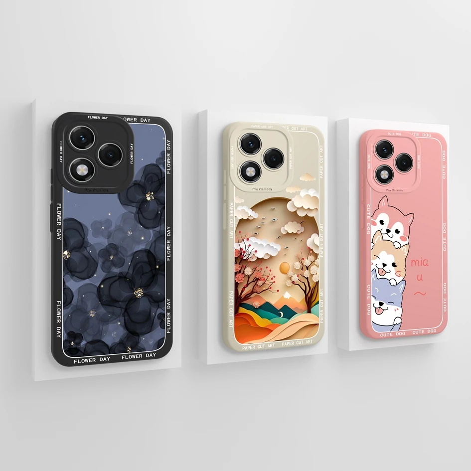 Чехол для телефона Huawei Honor 400 Lite 5G, модный тонкий жидкий силиконовый защитный чехол с цветами для Honor 400 Lite Funda