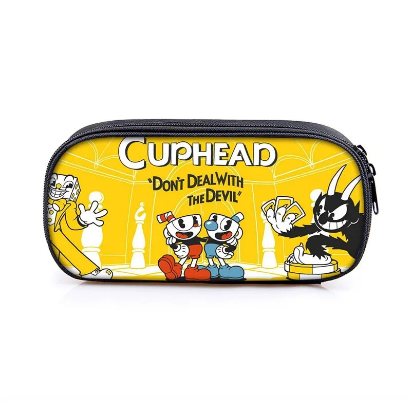 Cartoon Cuphead Pencil Case School Stationery Pouch bag Boys Girl Mughead Pen Bag Student Pen Case Children School Box Kids Gift