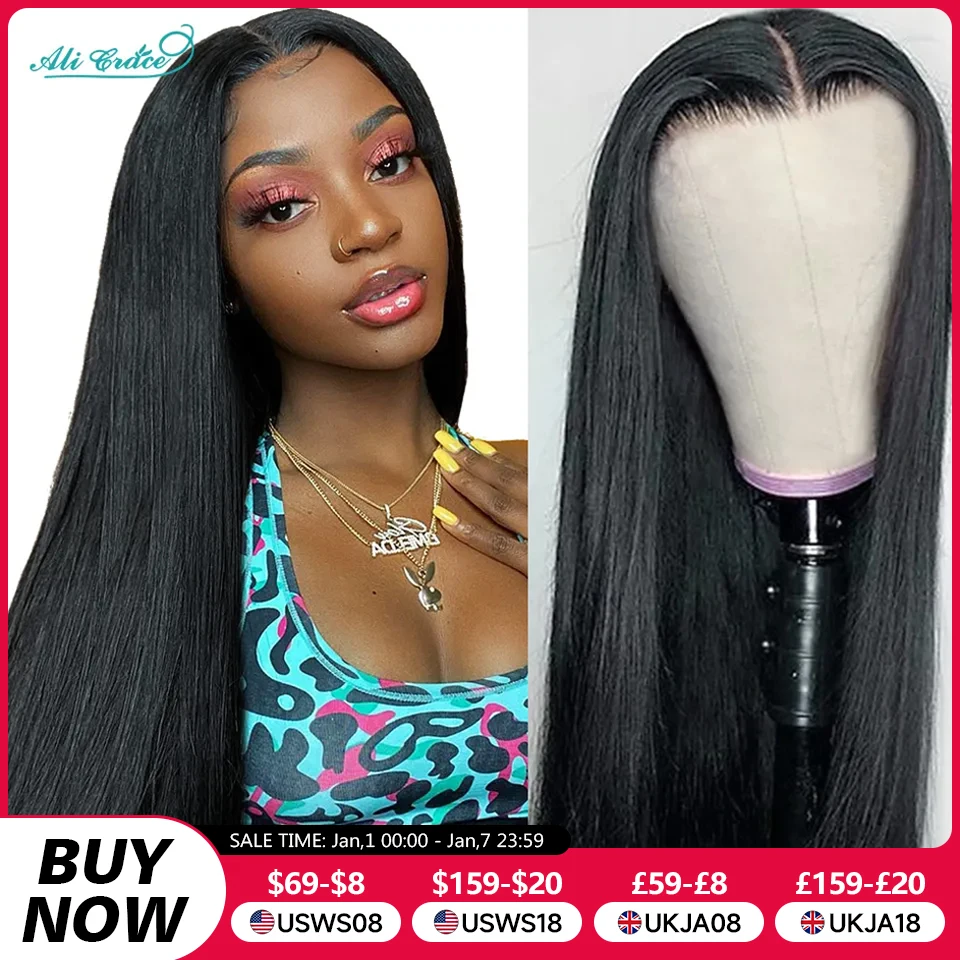 Ali Grace Glueless Wig Straight Human Hair Wear To Go 5x5 Lace Closure Wig PrePlucked Hairline 13x4 Lace Front Human Hair Wigs