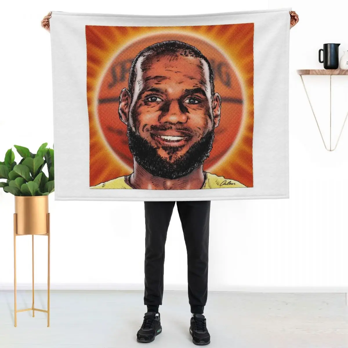 

BASKETBALL King Throw Blanket Lightweight Warm Blanket for Indoor Outdoor Use