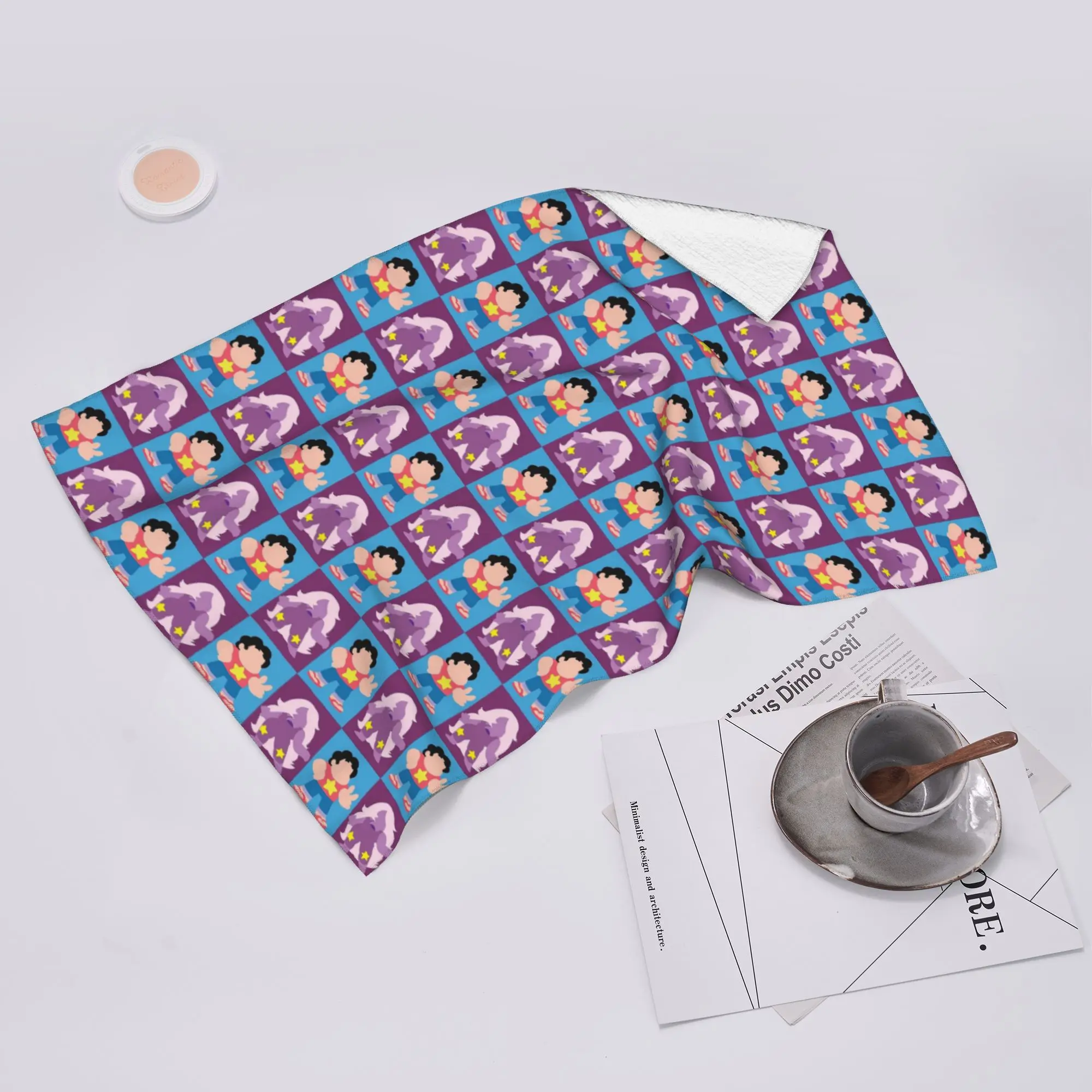 Custom Steven Universe - Steven and Amethyst Soft Face Towel Quick Dry Pool Bath Cotton Towels Absorbent Quick