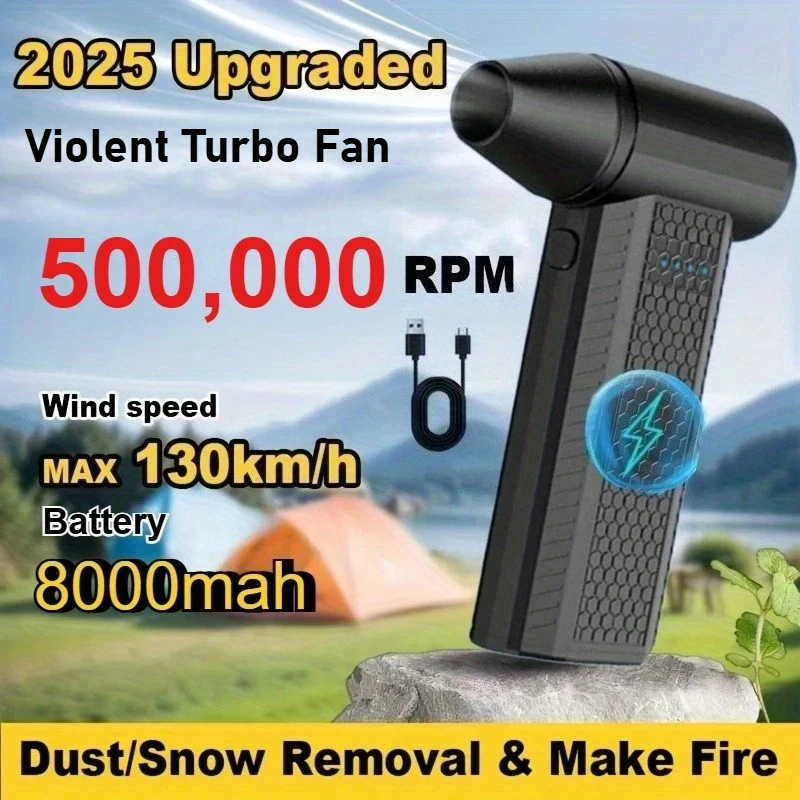 

Сверхмощный портативный турбовентилятор 500000 об/мин с аккумулятором емкостью 8000 мАч, воздушная тряпка с зарядкой через USB для компьютера, клавиатуры, улицы, автомобиля