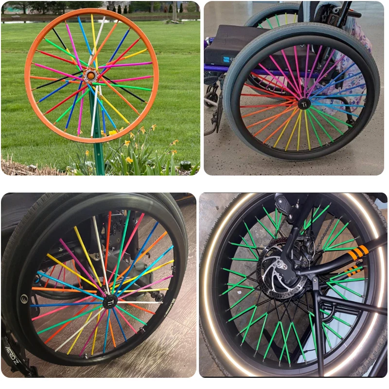 72 Stück 17/24 cm Motorrad-Radspeichen-Schutzfolien, Felgen-Haut-Zierabdeckungen für Motocross-Fahrrad-Zubehör – Detail 6