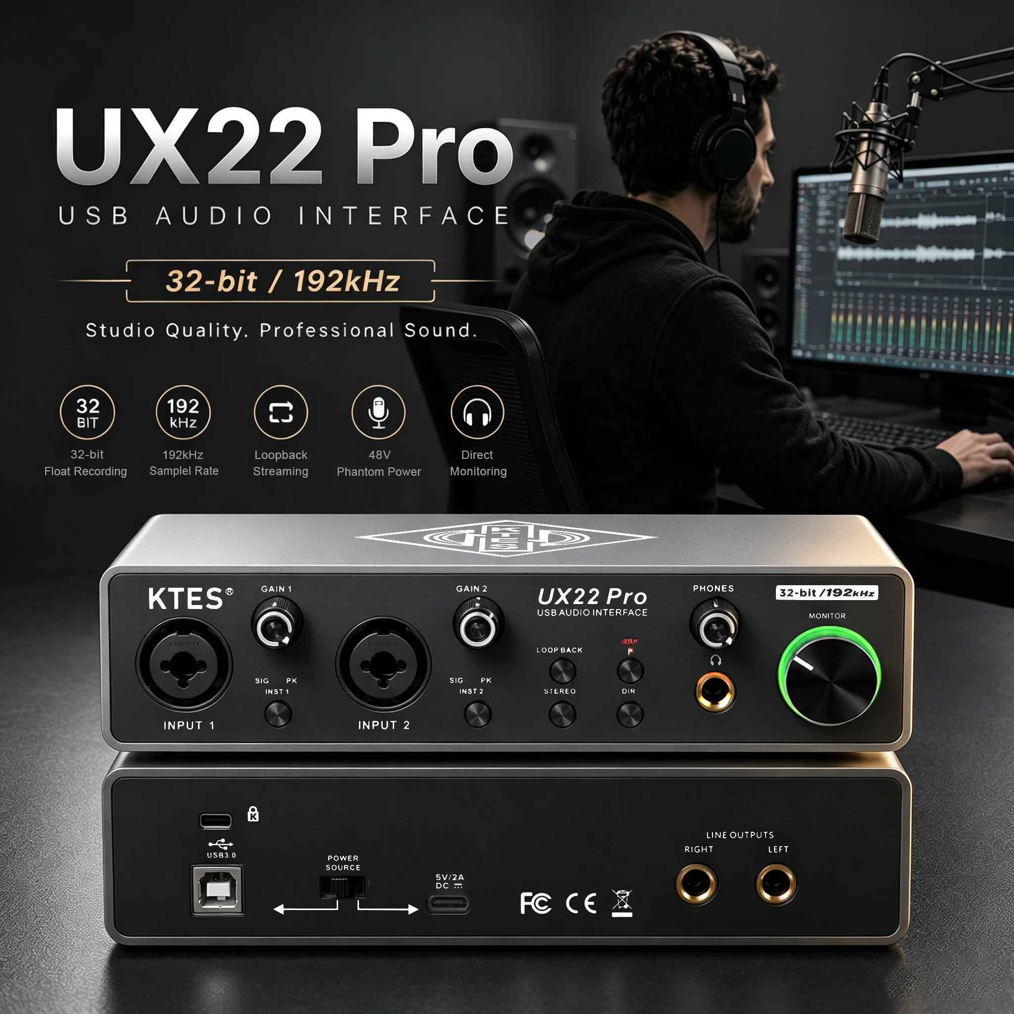 UX22 Pro Audio Interface 192kH - Audio Music Tiktok review and price