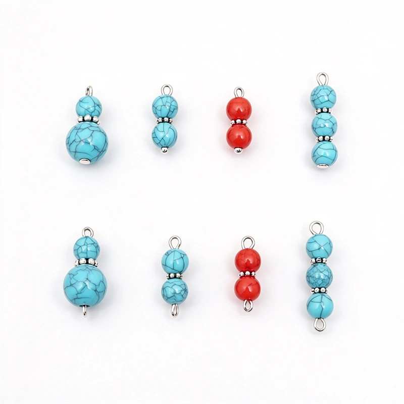 BoYuTe (50 unidades/lote) Abalorios de imitación de turquesa acrílica para la creación de pulseras, collares y otros tipos de joyería.