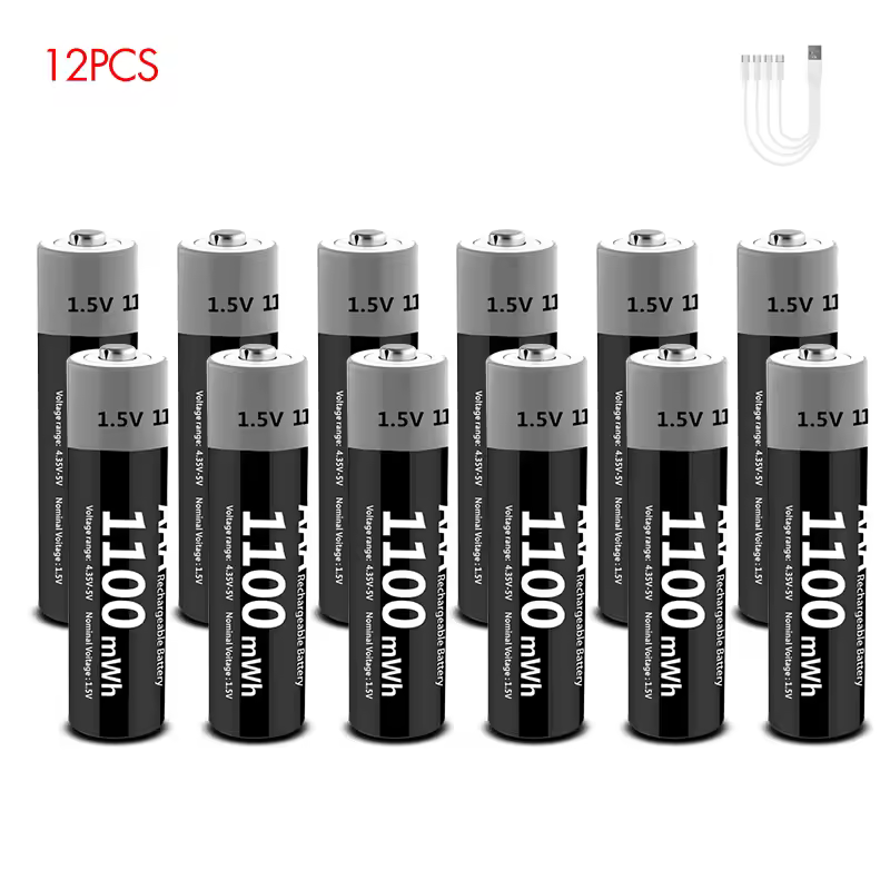 Kuugro Li-ion AAA and AA Rechargeable Batteries USB Lithium-ion 3400mWh 1.5V AA Rechargeable Batteries+1100mWh 1.5V AAA Battery - Image 20