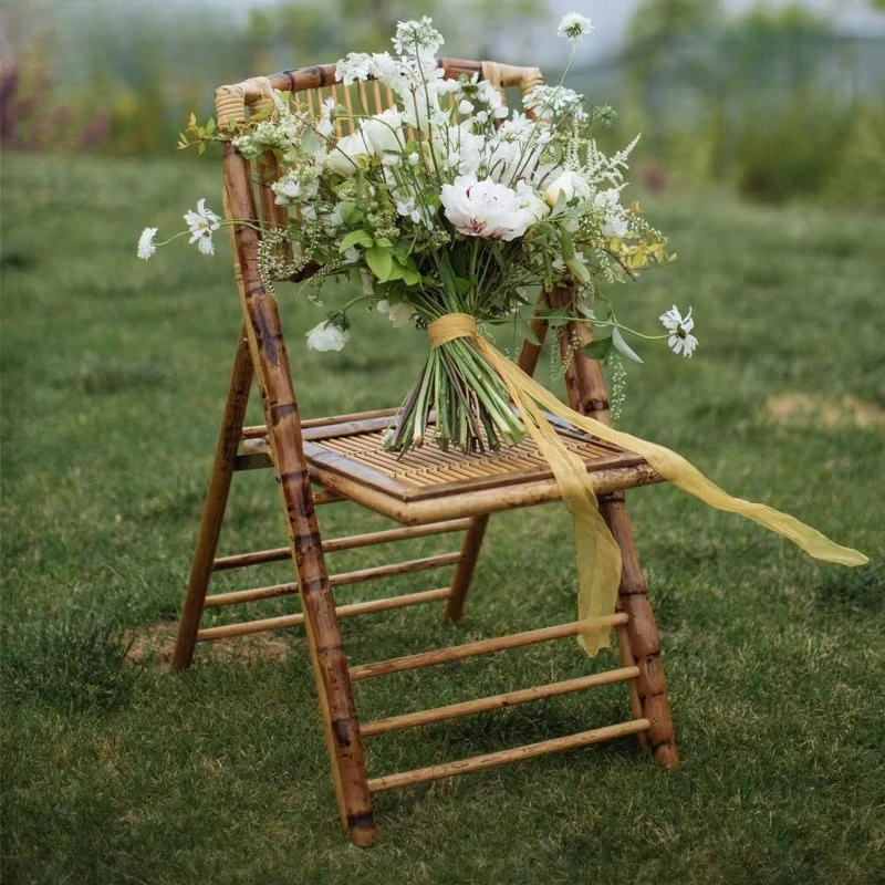 

# Portable Wedding Banquet Event Party Theme Folding Bamboo Wood Dining Chair Outdoor Wedding