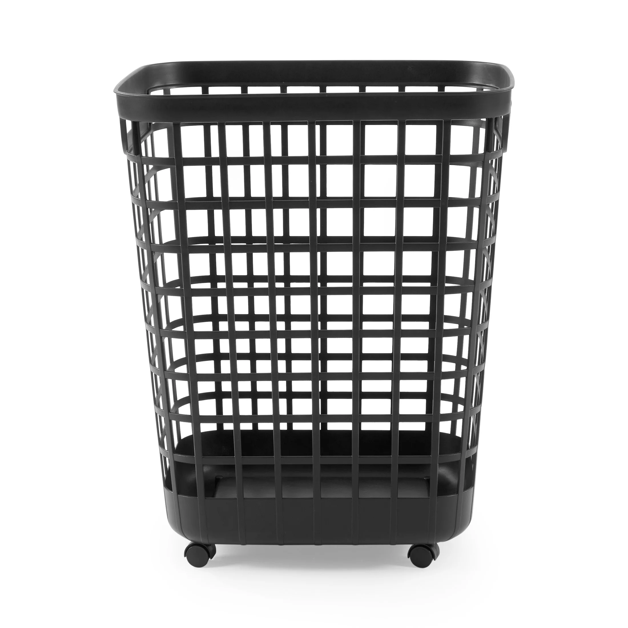 Black Rolling Laundry Hamper for Adults, 2.6 Bushel Capacity