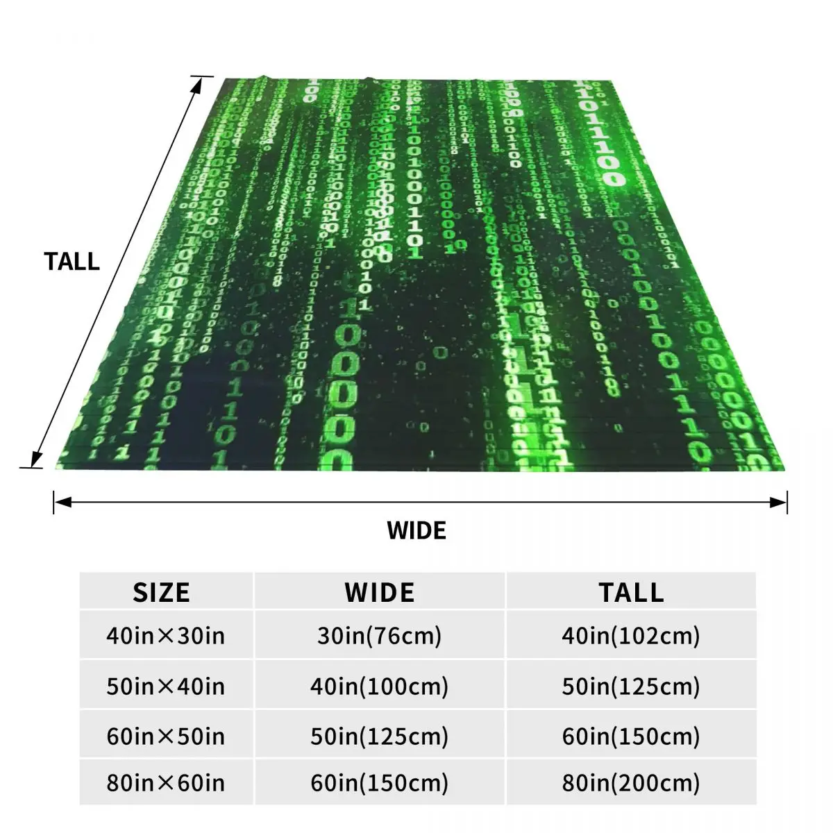 Binary Cloud Design Blanket Flannel Sofa Throw Blanket Multi-function for Couch Bedding Outdoor Throws Bedspread Quilt