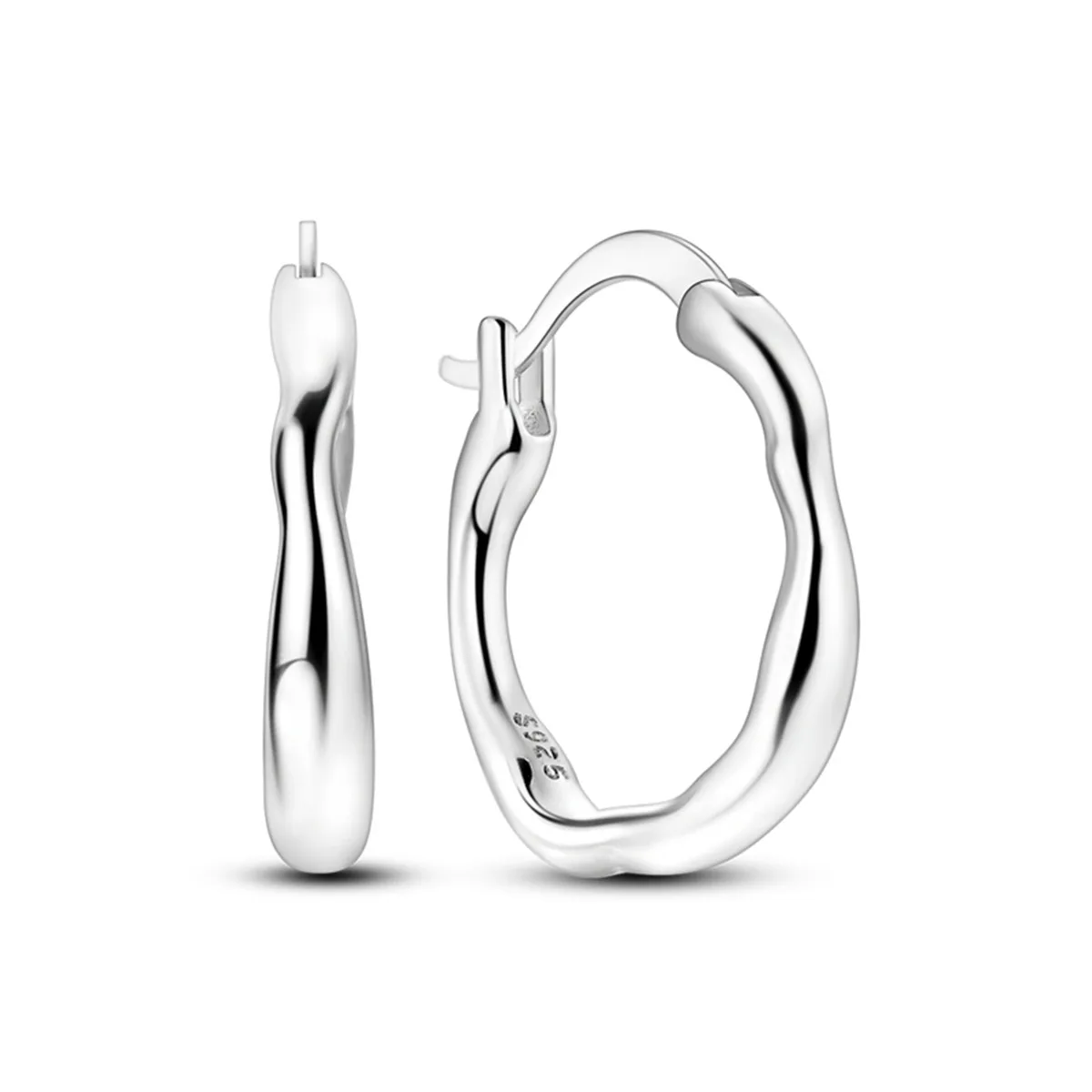 

CYMYSS 925 Pure Silver Earrings Nail Rings Crystal Earrings women's Minimalist Style Liquid Geometric Earrings Jewelry