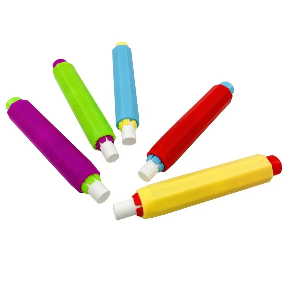 5Pcs/Set Adjustable Chalk Protector Chalk Holder Reusable Dustless Chalk Clip Cover Chalkboard Teaching Supplies