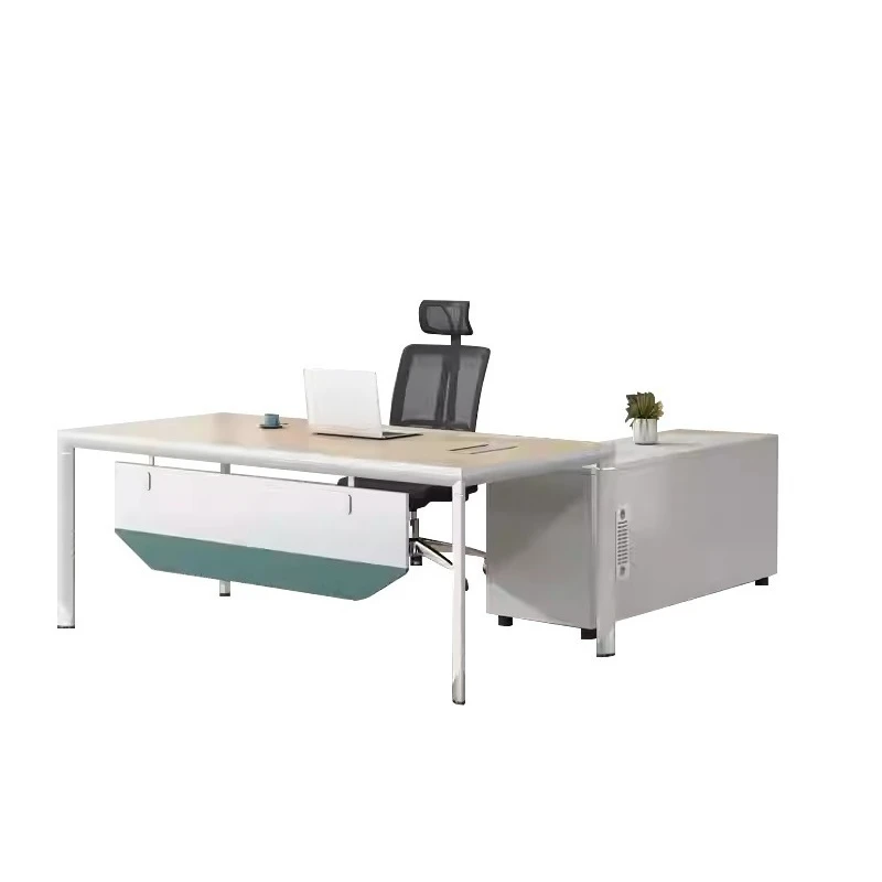 

Простой и современный стол начальника, одиночный офис, большой письменный стол, комбинация офисной мебели, президентский стол и стулья.