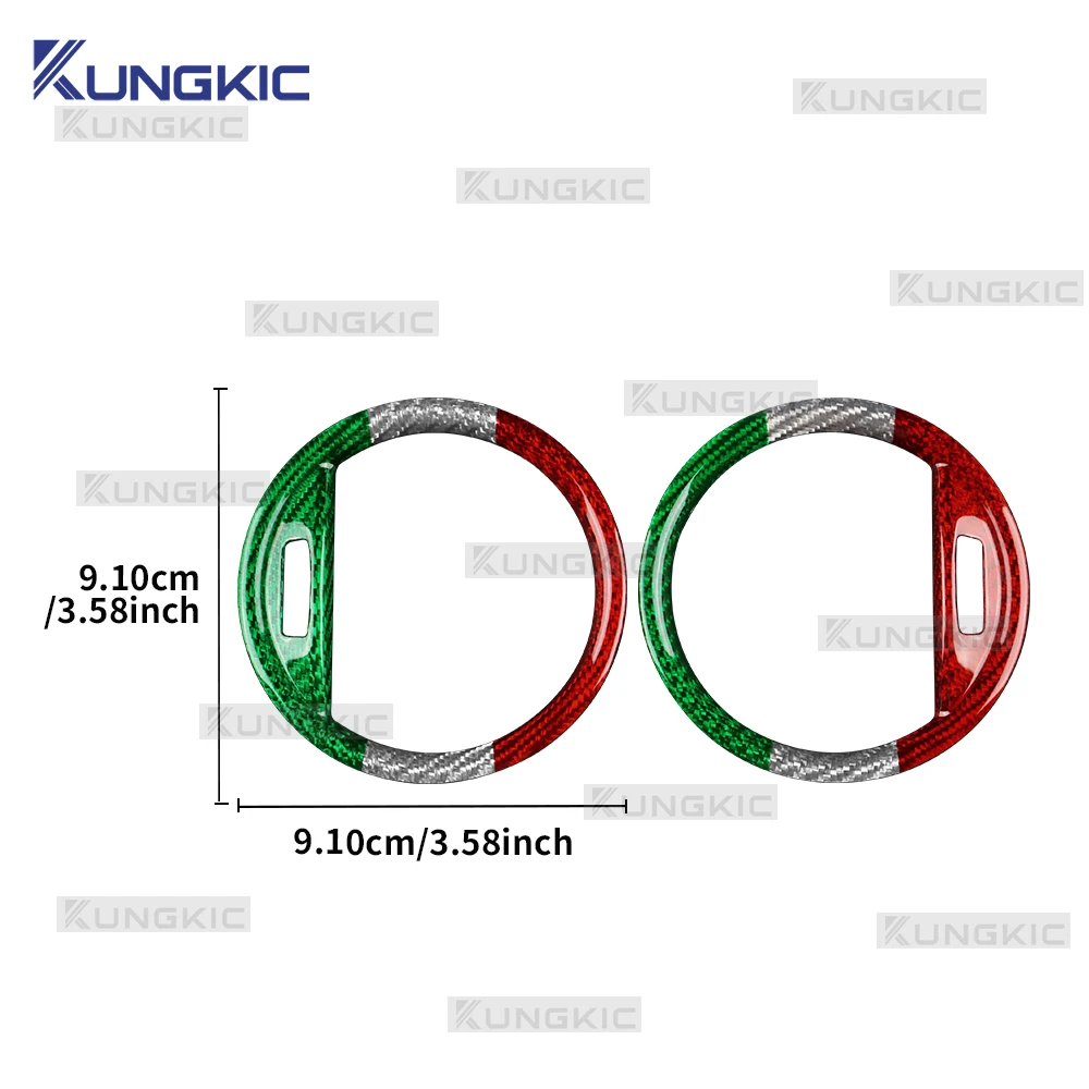 

Настоящее твердое углеродное волокно для Abarth 595 Abarth 695 Fiat 500 2016-2020 2021 2022 2023 2024, трехцветная карбоновая наклейка на выпускное отверстие автомобиля