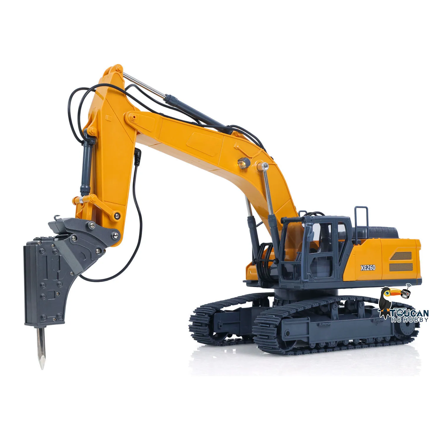 XE1260 1/18 HUINA Elektrischer RC-Bagger Ferngesteuerter Bagger RTR 300-Grad-Rotation Modell Metallschaufel Licht- und Soundeffekte Fahrzeug Auto – Detail 9