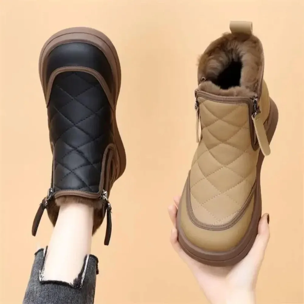 

Winter Women's Boots New Plush Comfortable Warm Waterproof Anti Slip Warm Short Boots Cold Resistant Outdoor Ankle Boots