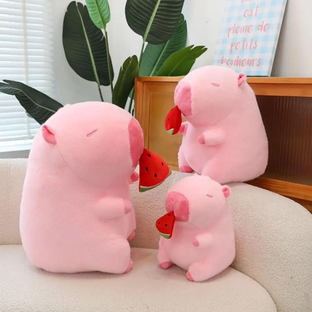 

Simulation Pink Watermelon Capibara Plush Doll Cloth Doll Cute Doll Sport Capibara Plush Toys Soft Capibara Anime Fluffty Toy