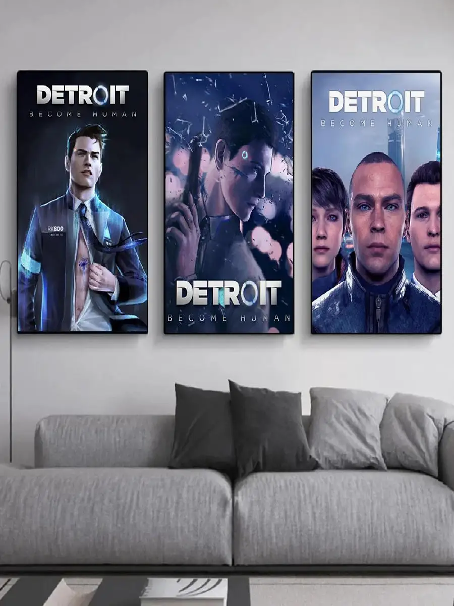 Detroit Become Human Game Retro Posters Classic Movie Prints HD Canvas Wall Art for Bedroom Home Decor