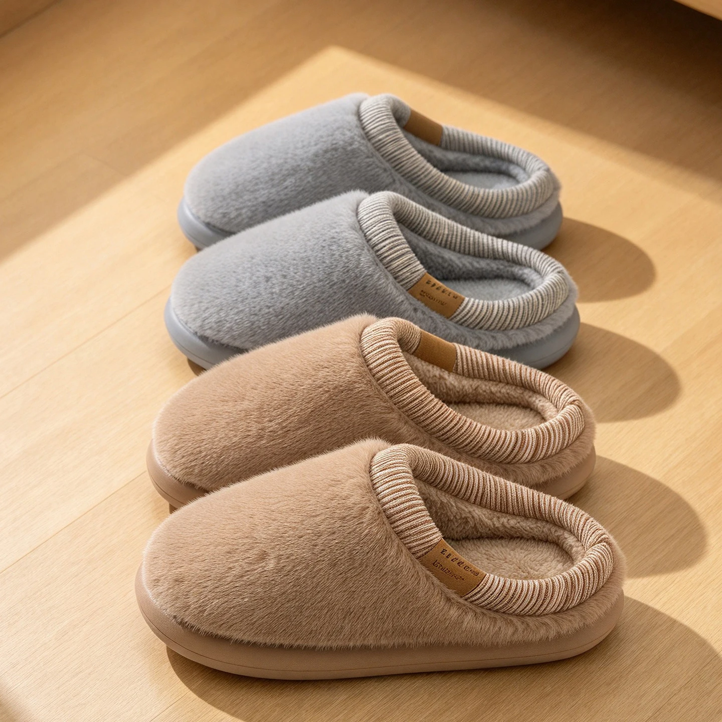 Men's Cozy Winter House Slippers – Thick Warm Fleece-Lined, Soft Breathable Non-Slip Sole, Plush Indoor Bedroom Home Shoes