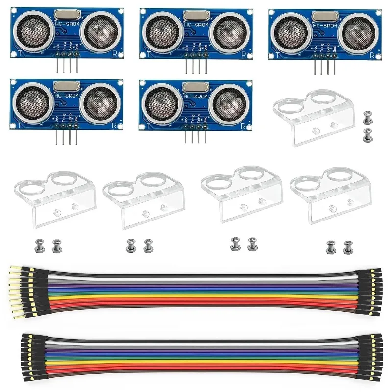 

5pcs Ultrasonic Module HC-SR04 MELIFE Distance Sensor with 5pcs Mounting Bracket 2 Wire Set for Mega R3 MEGA Mega2560 Robot