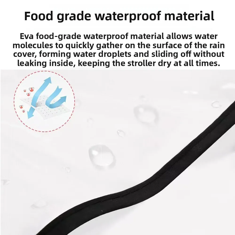 

Transparent Baby Umbrella Stroller Rainproof Cover Windproof Travel Pocket Stroller Rain Cover Nobstructed View Waterproof