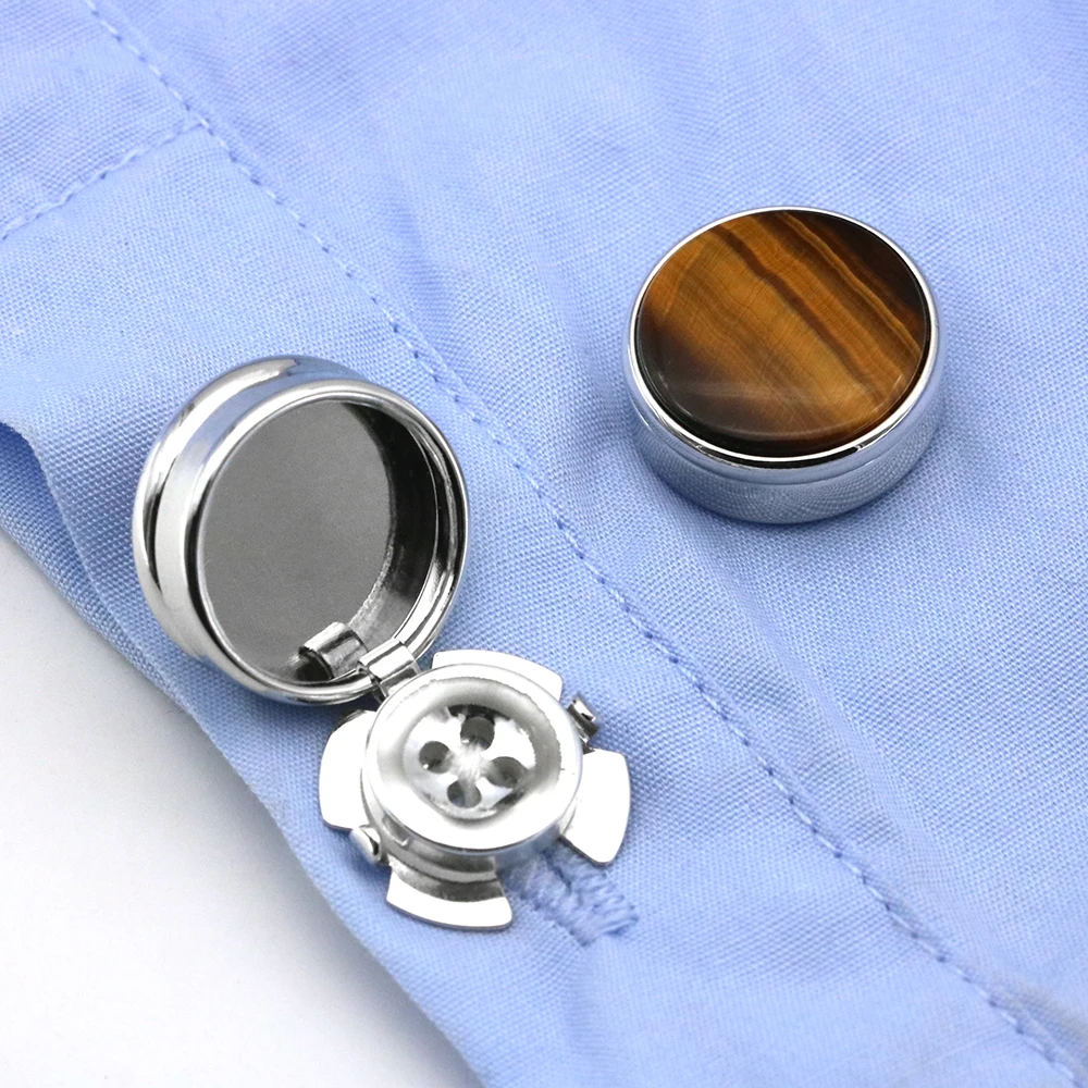 Men\'s Carbon Fibre Cufflinks For Normal Shirt Business Dress Cuff Button Cover Decoration Wedding Cuff Links