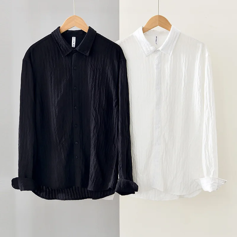 

Silky Smooth Long Sve Men's Casual irt Thin Summer Sle Pred Design Tee-Dimensional Folding Simple Urban Faion