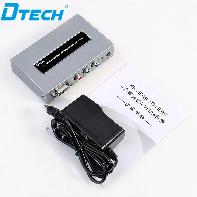 DTECH High Quality 4K HDMI Audio Extractor HDMI to HDMI VGA YPBPR Audio Separation Converter