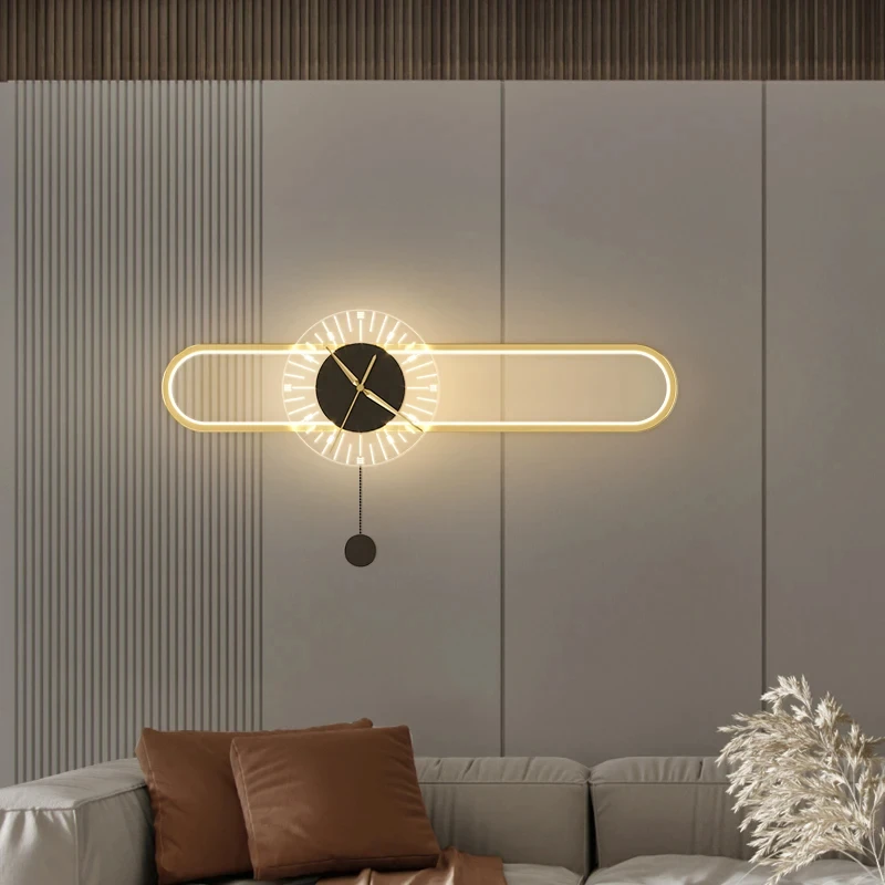 Wand leuchte Wohnzimmer Licht LED Uhr Schlafzimmer Badezimmer Dekoration Straßen dekorationen Außen fassade Fan Wand lampen Lichter Argand