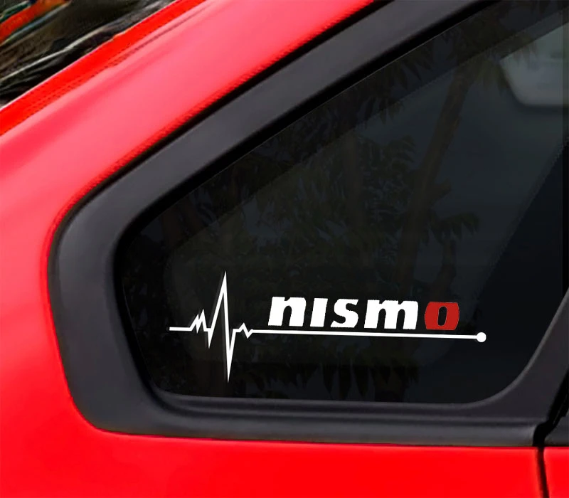 2 X Nismo Car Rearview Mirror Sticker and Decal Accessories for Nissan Tiida Sunny Qashqai March Teana X-trai 12cm*2cm