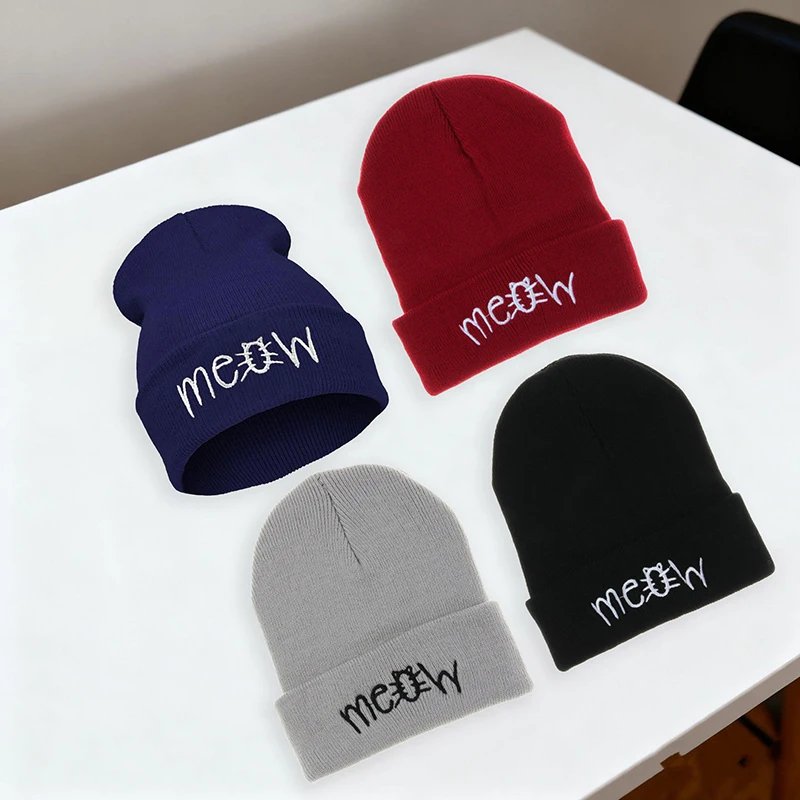 

Зимние шапки для унисекс, вязаные однотонные милые шапки, женские осенние женские шапки-бини, теплый капот, мужская повседневная кепка