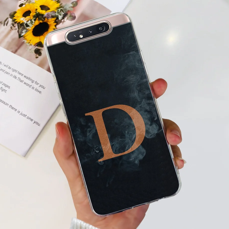 For Samsung A80 Case 2019 Cute Letters Soft Clear TPU Silicone Slim Back Cover For Samsung Galaxy A80 A 80 Funda SM-A805F Bumper
