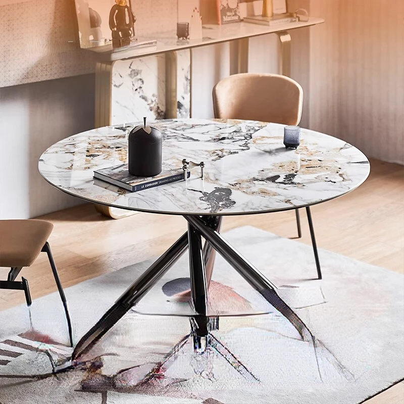 / Round dining table / Minimalist / 1.35m / rock slab / MD