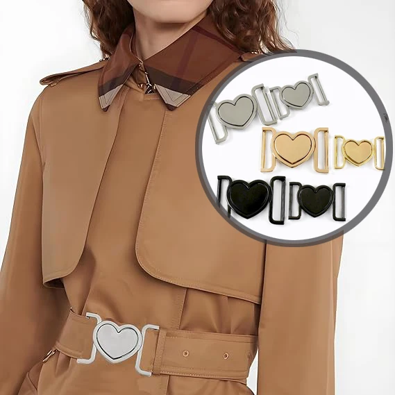 

1/2/3/4/5Pcs 30/40mm Heart Shaped Metal Buckles Coat Belt Decorative Button Girdle Toggle Trigger Pull Clasp DIY Sewing Supplies
