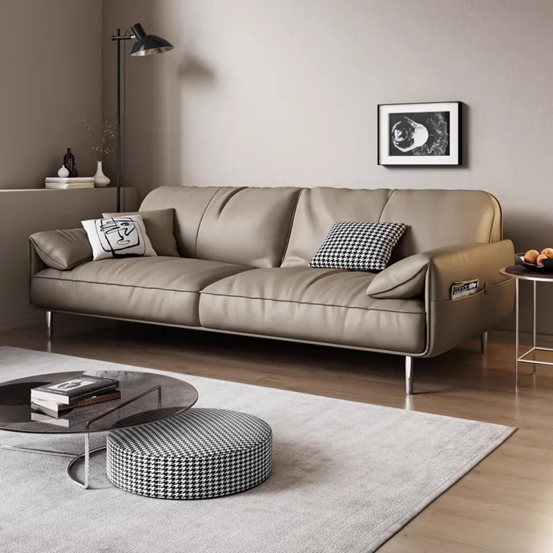 Office Sofa, Leather Simple, Business Reception Room, Reception Area, Leisure Office, Coffee Table Set For Three People