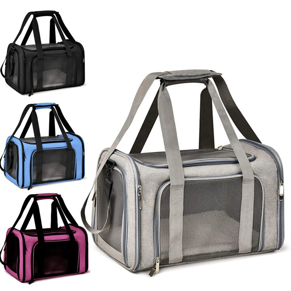 Saco de gato portátil oxford pano pet caixa crossbody tote com alça de ombro ajustável pet transportadora gato viagem s 40*25*25cm