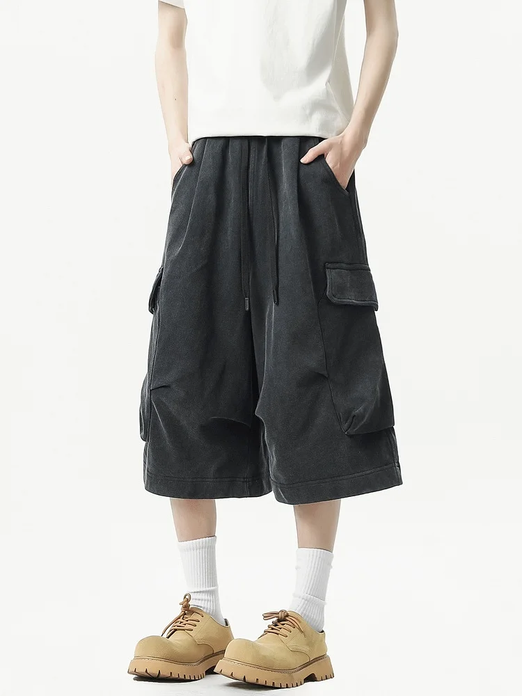 

Мужские широкие брюки Wukong Has Goods в американском стиле, укороченные, свободного кроя, ретро, рабочие, повседневные, спортивные штаны