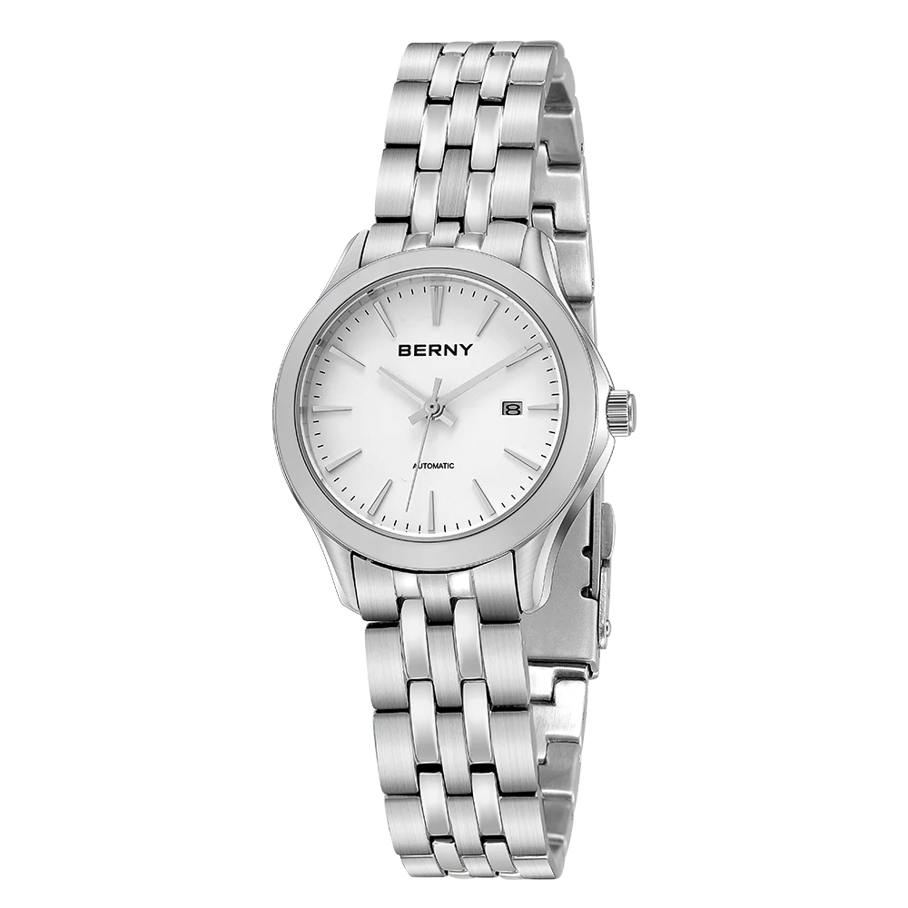 

Women Automatic Mechanical Watch BERNY NH05 Calendar Ladies Simple Dial Sapphire Glass Wristwatches Waterproof жаночыя гадзіны