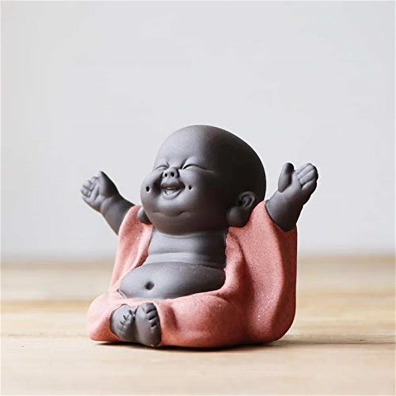 Little Monk Figurine Mini Monk Statue Cute Buddha Monk Statue Adorable Baby Little Monk Decoration Creative Little Monk Ornament