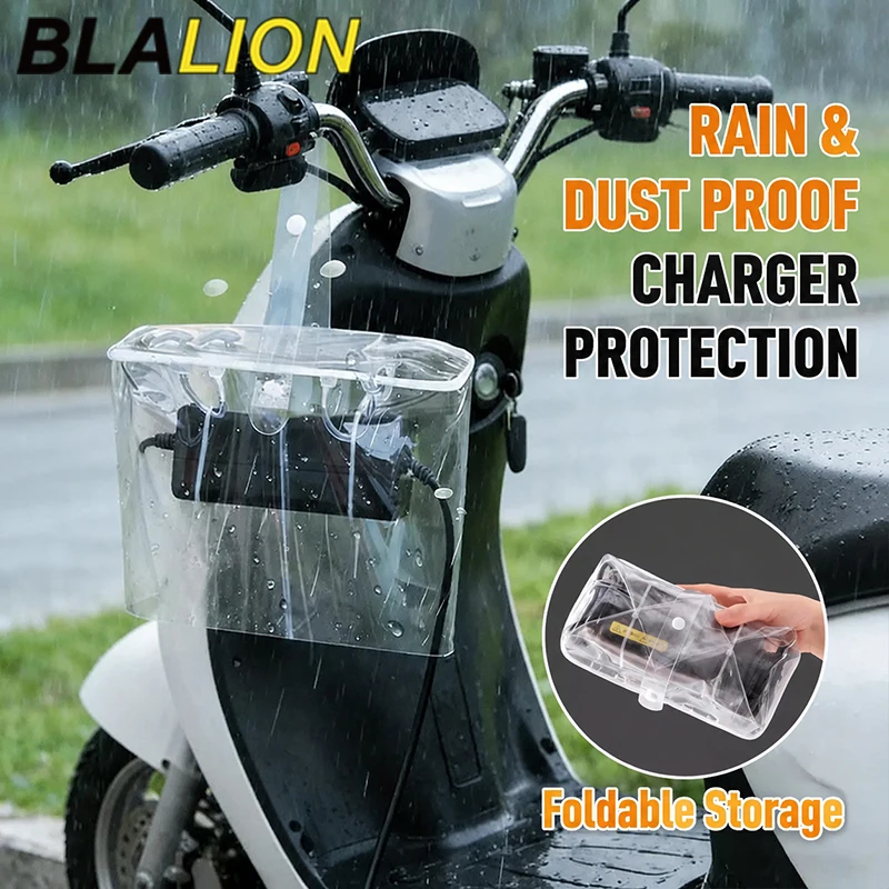 BLALION 1/2PCS Electric Scooter Charger Rain Shield Waterproof Cover Rain Protective Bag for Motorcycle Ebike Charger Protection