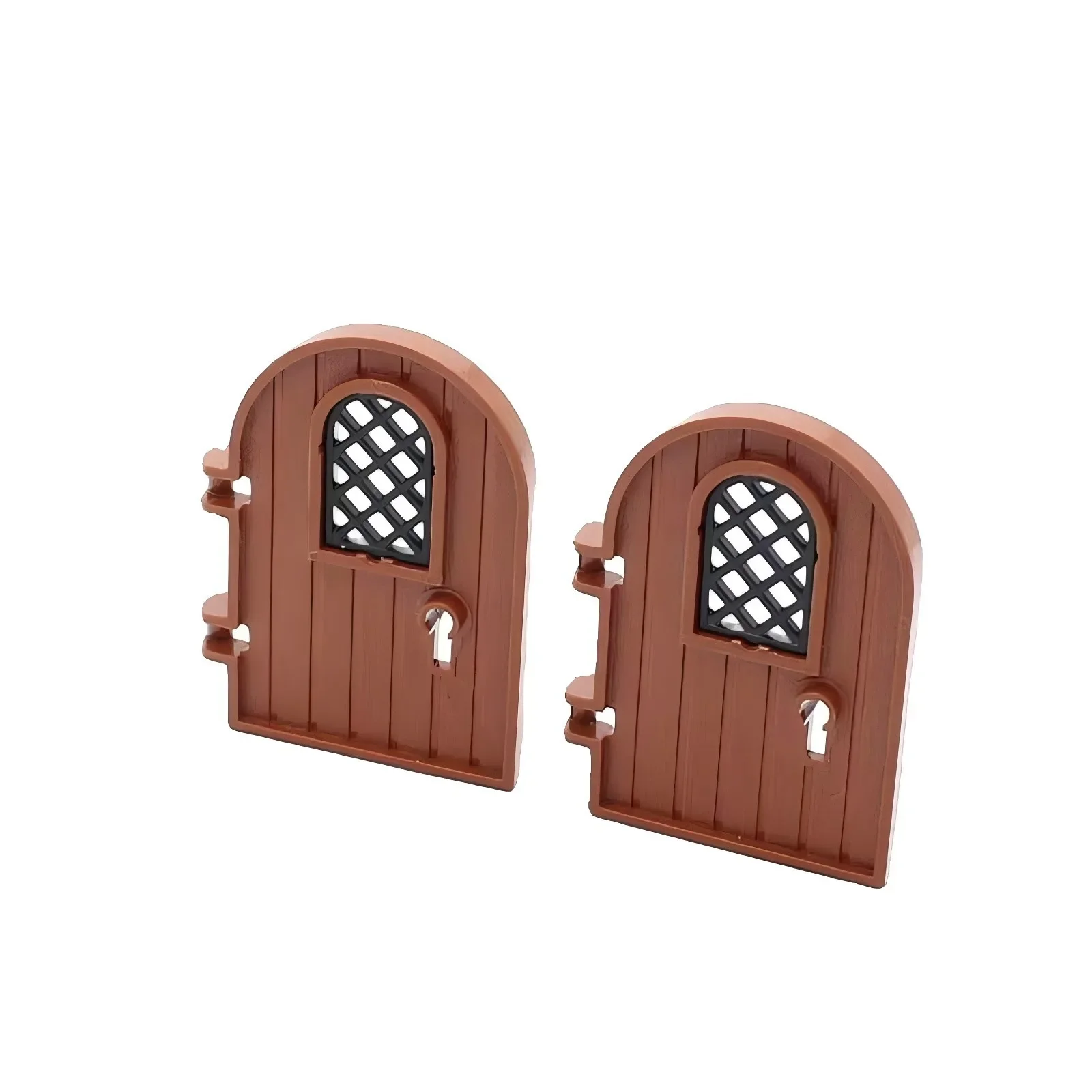 [16Pcs]【50g】 64390 1x4x6 Dome Wooden Door with Window and Keyhole