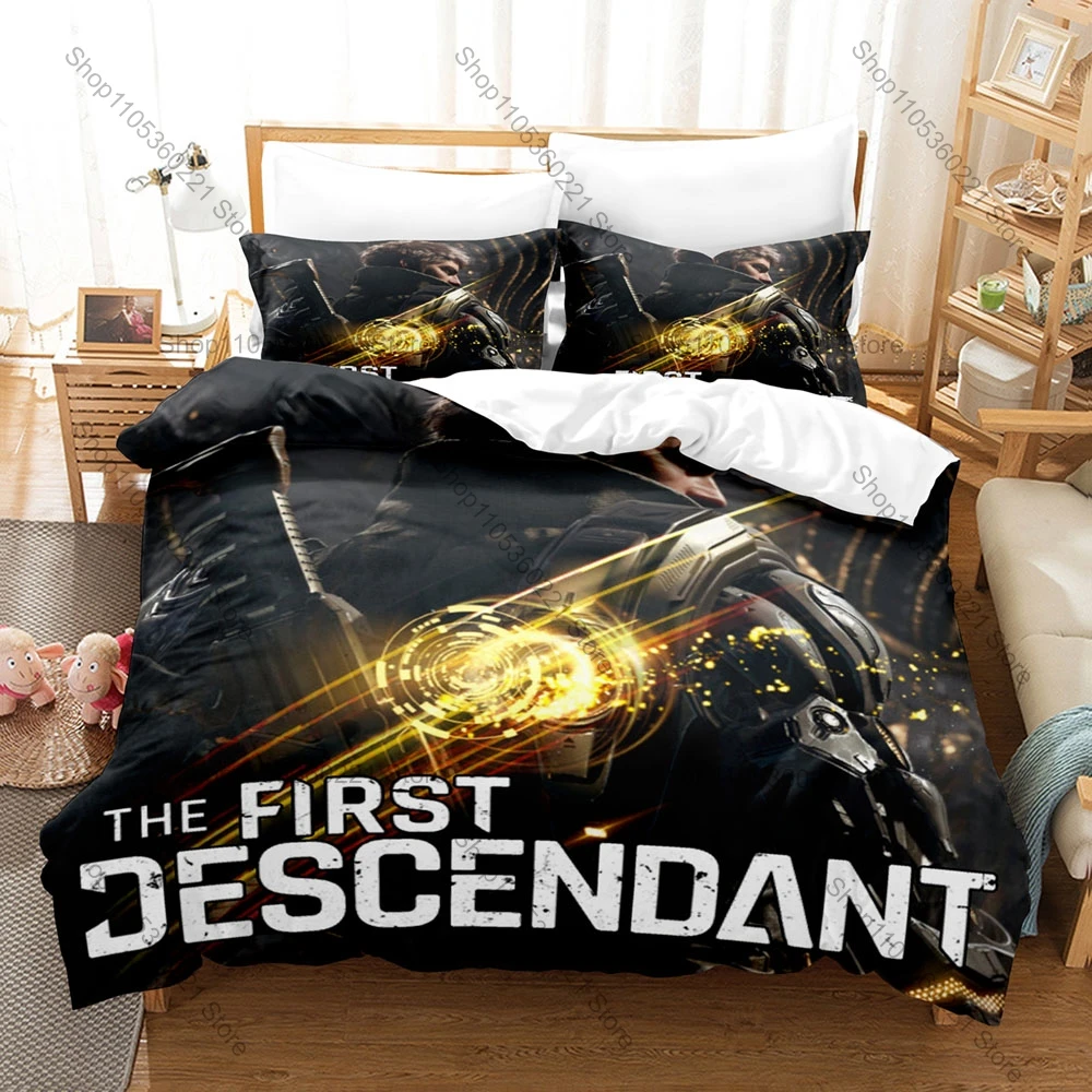 Cool Popular Sci-Fi Game The First Descendant Pattern 3 In 1 Bedding Set Quilt Cover With Two Pillowcases Comfortable Bedroom Ho