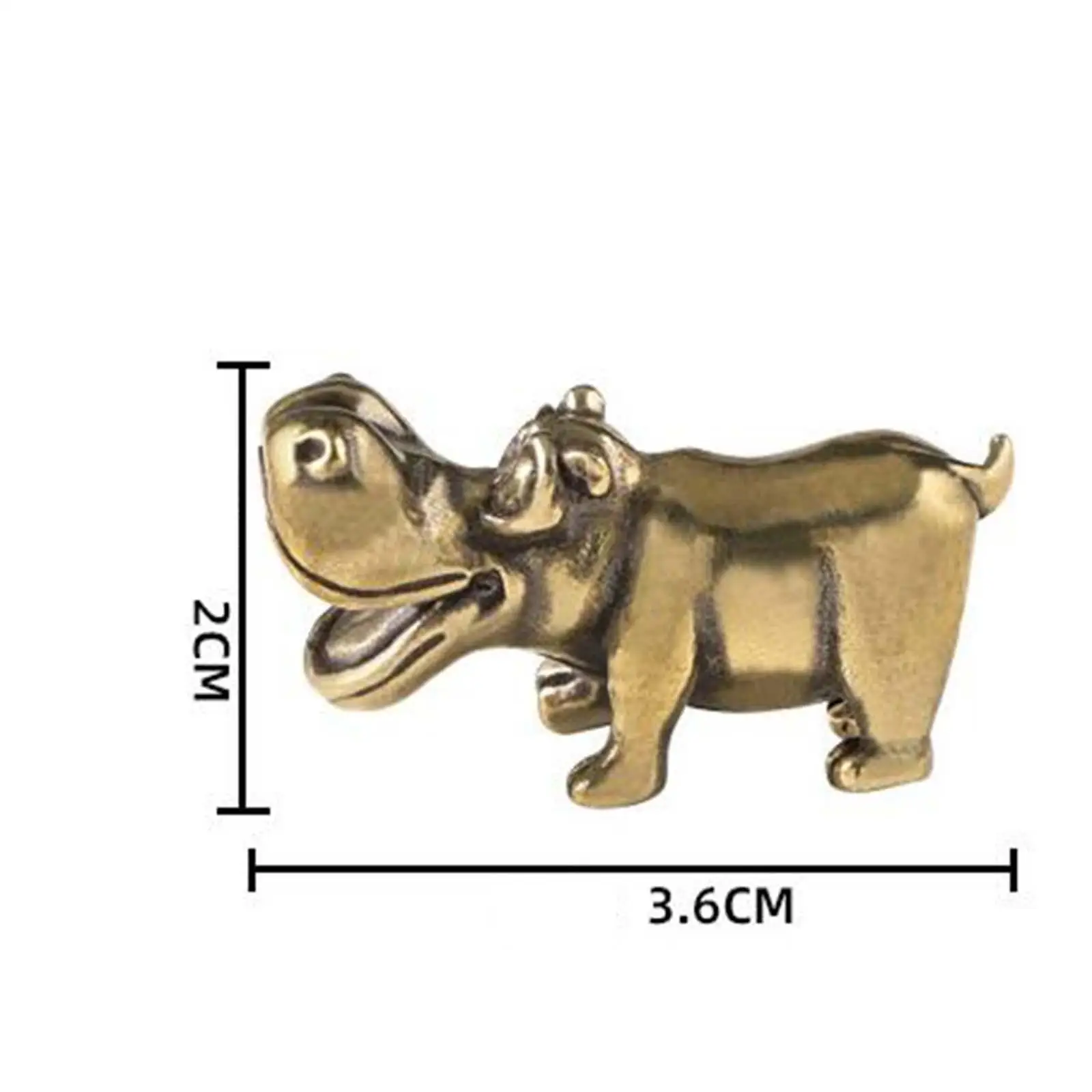 Brass Hippo Statue River Horse Modern Collectible Hippopotamus Animal Figurine Mini Sculpture for Indoor Table Car Bedroom Decor