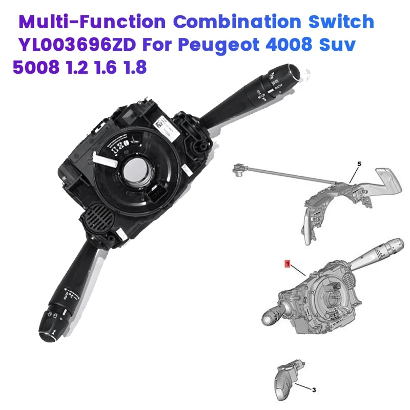 

Car Headlight Wiper Multi-Function Indicator Switch YL003696ZD for Peugeot 4008 Suv 5008 1.2 1.6 1.8 Combination Switch