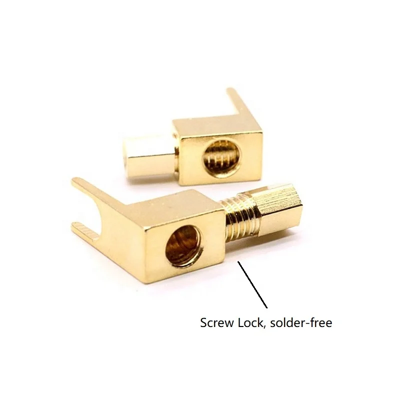 50PCS 4mm Gold Plated Brass Y Type Speaker Cable Connector Banana To Spade Adapter Plug With Banana Socket High Quality Connecto