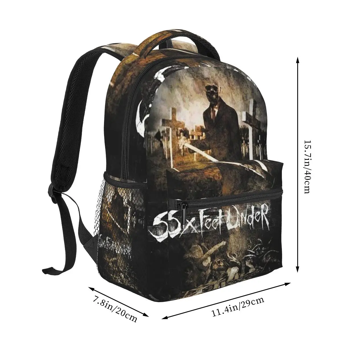 Six Feet Under Haunted Music Band Backpack Student Boys Girls BookBag Children School Bag Laptop Shoulder Bags for Men Women